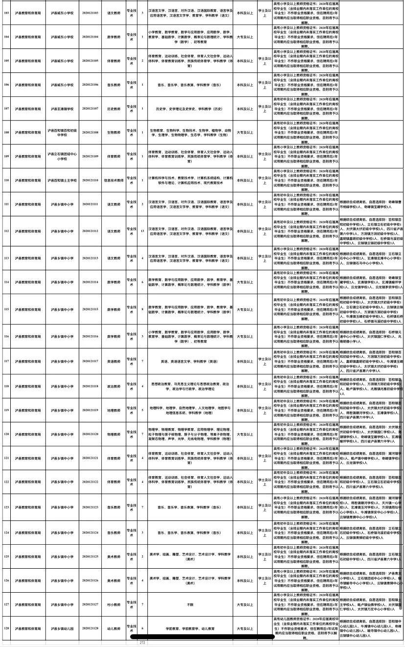 合江县初中最新招聘概况概览