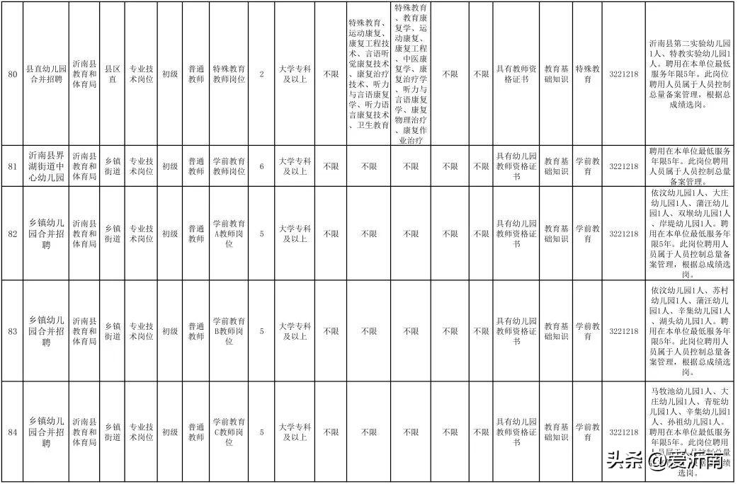 沂南县小学最新招聘公告概览