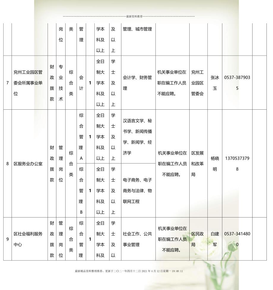 兖州市小学最新教师招聘公告概览